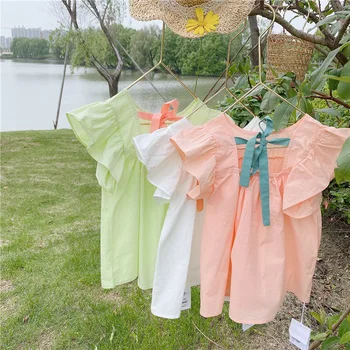 

2020 New Arrival Girls Bow Ruffles Dress Princess Summer Girls Dresses 2-7 Years