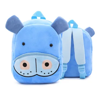 

Cute Cartoon Hippo Children's Bag Girl Boy Kawaii Plush Backpacks Kids School Bag Portable Kindergarten Baby Shoulder Bag