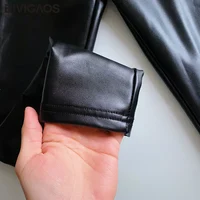 BIVIGAOS moda damska PU spodnie skórzane elastyczny, wysoki stan zimowe legginsy Slim aksamitna skóra legginsy obcisłe spodnie z polaru 6