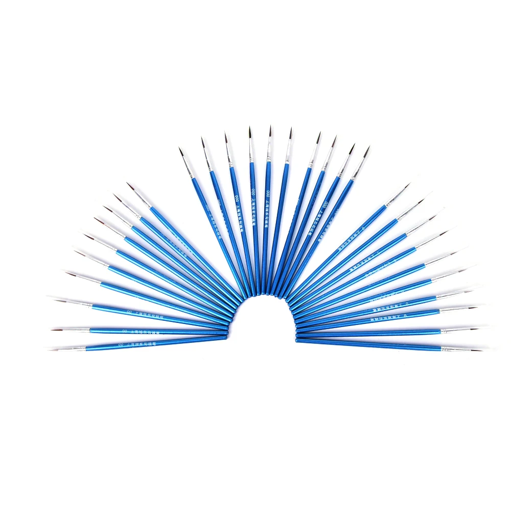 10Pcs/Set Fine Hand-painted Thin Hook Line Pen Blue Baton Drawing Art Pen Paint Brush Art Supplies Nylon Brush Painting Pen