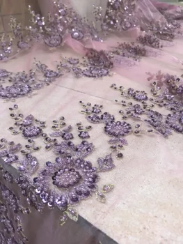 

special sequins french lace with beads embroidered Tulle Lace with good quality JIANXI.C-308807 for bridal dress