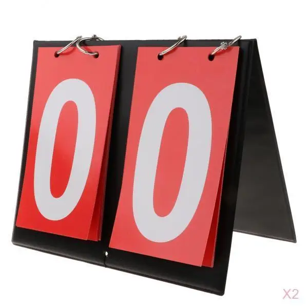 2pcs Portable Scoreboard Score Keeper Portable 2 Digital Sports Flip Score Record Accessories