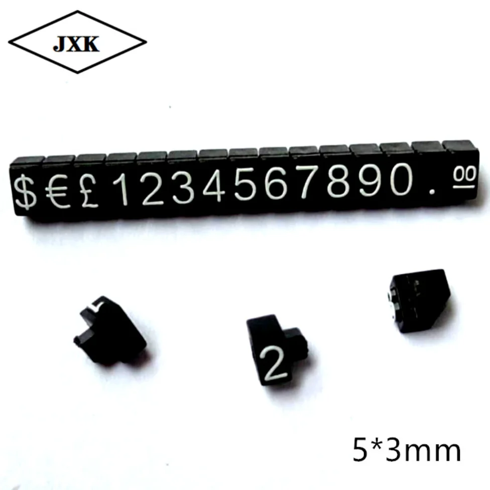 

20pcs Numerals price tag assembly Blocks Stick Combined Number Digits Tag Sign Watch Jewelry Price Display Frame Euro price