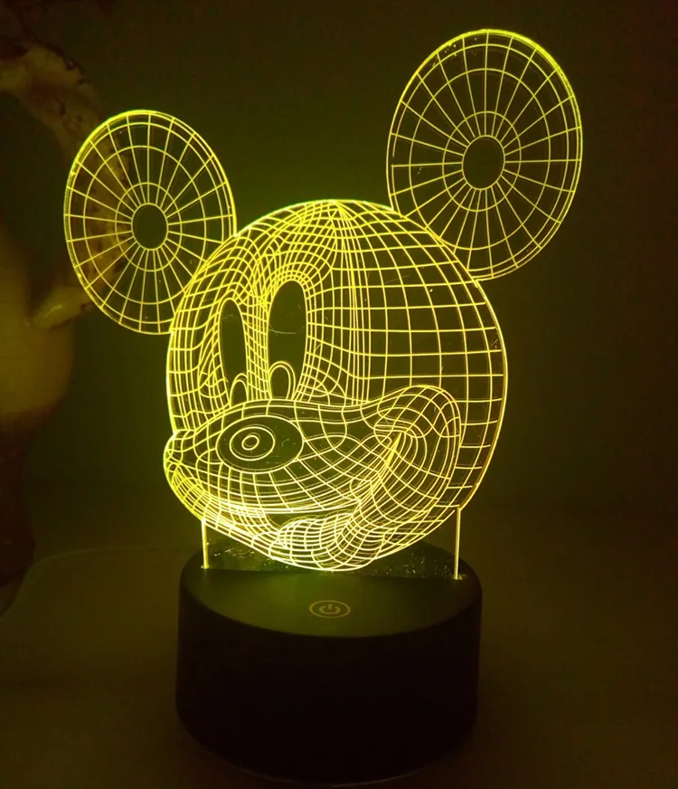 

Cross Border AliExpress to Fight a Lot of Taobao Supply of Goods Mickey Mouse Acrylic Colorful Touch Remote Control Gift LED Sma