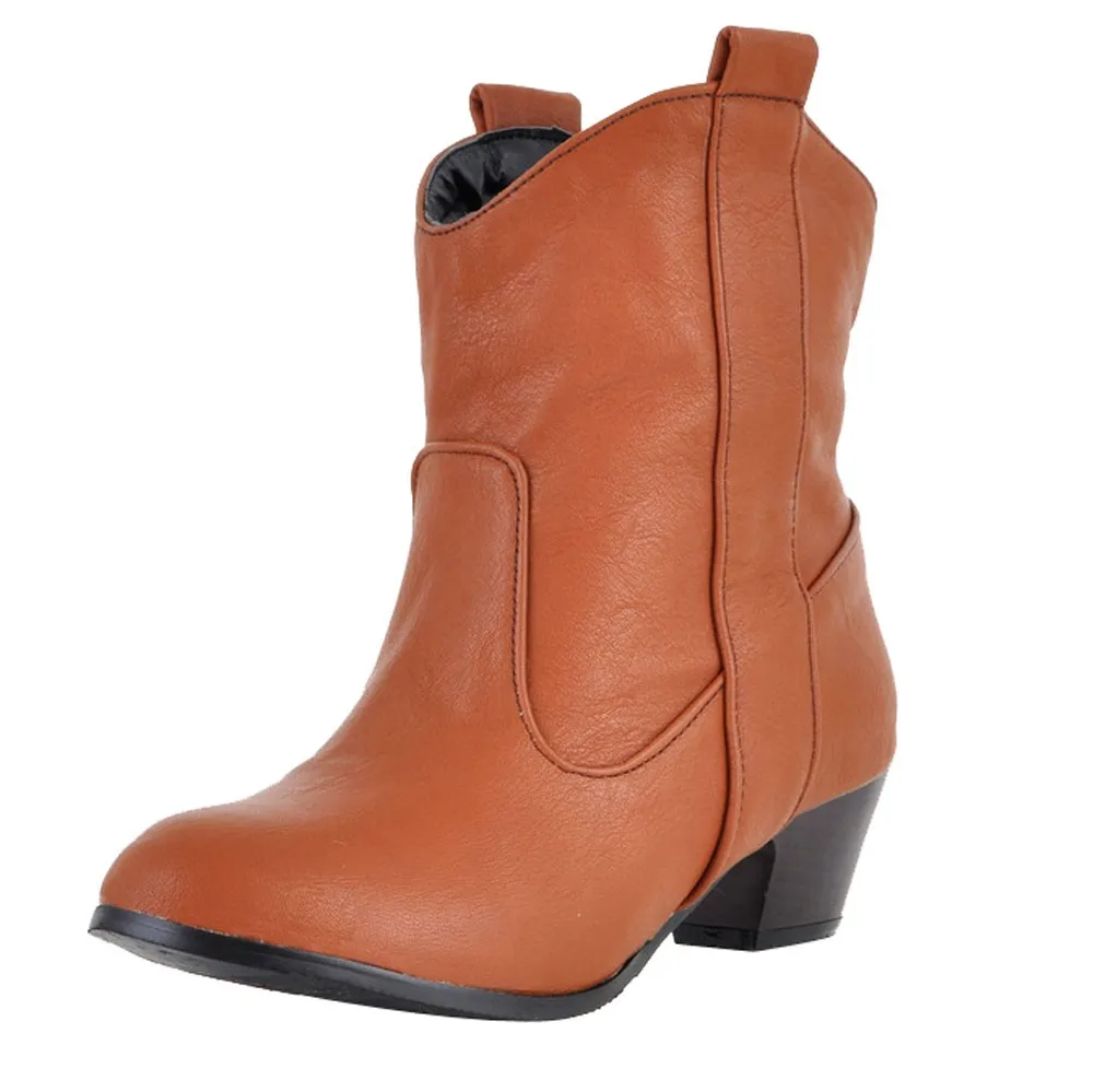 Модные зимние ботинки Женские кожаные теплые Martin на каблуке рюмочка Обувь