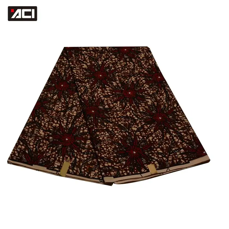 

ACI New African Real Wax Prints Fabric Polyester Tissu Wax African Ankara Fabric 6 Yards/Piece Veritable Real Wax African Fabric