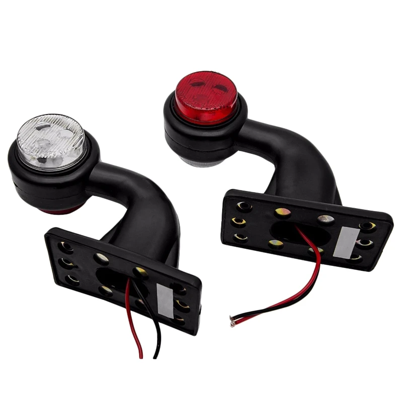 

2Pcs 12 Led Side Marker Truck External Lights Car Bus Lorry Led Indicator Light Trailer Rear Side Lamp Red&White 12/24V