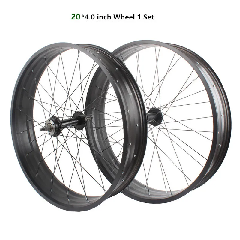 20 inch 1 set Бренд 20 26 Дюймов 4,0 широкая Толстая шина снегоход пляж грубая шина алюминиевый сплав набор колес внутренняя труба шины передние и задние колеса - Цвет: 20 inch 1 set