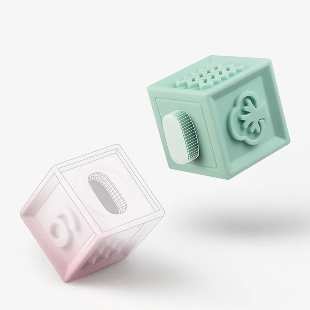 12 шт. забавные мягкие ПВХ строительные блоки 3D Детские захватывающие Прорезыватели сжимаемые для раннего обучения детей DIY собранные блоки
