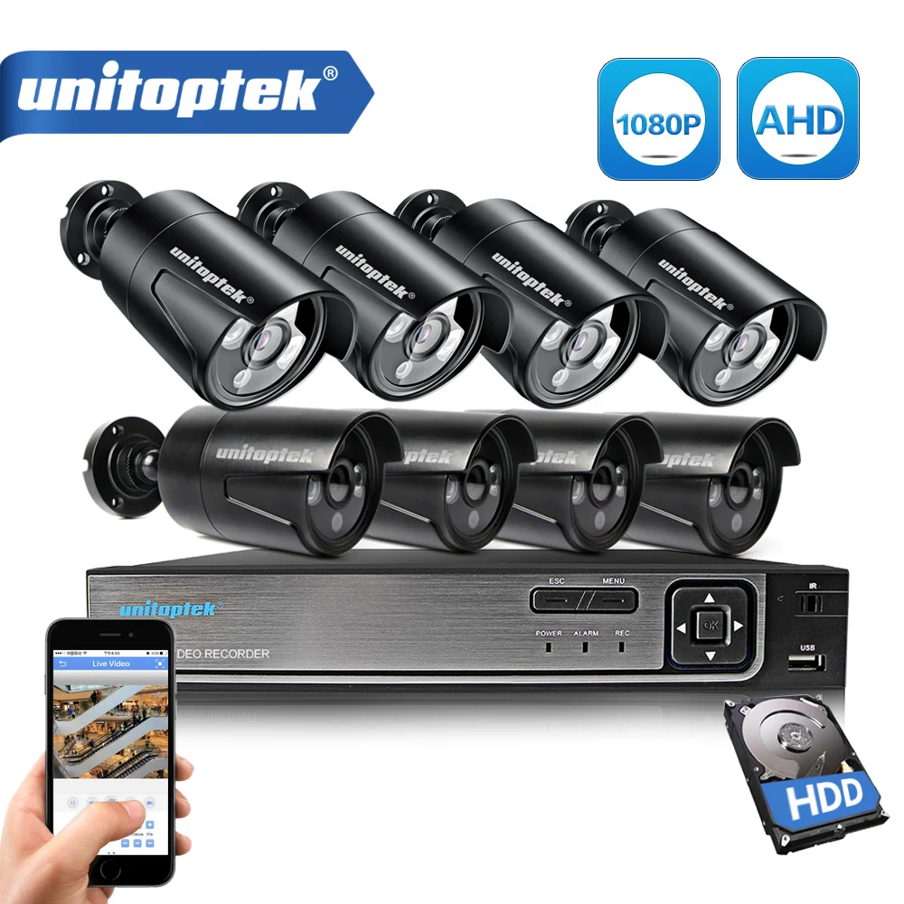 Система видеонаблюдения 3 в 1 8 каналов 1080P AHD DVR NVR 2.0MP 3000TVL|system cctv|system camerasystem security |