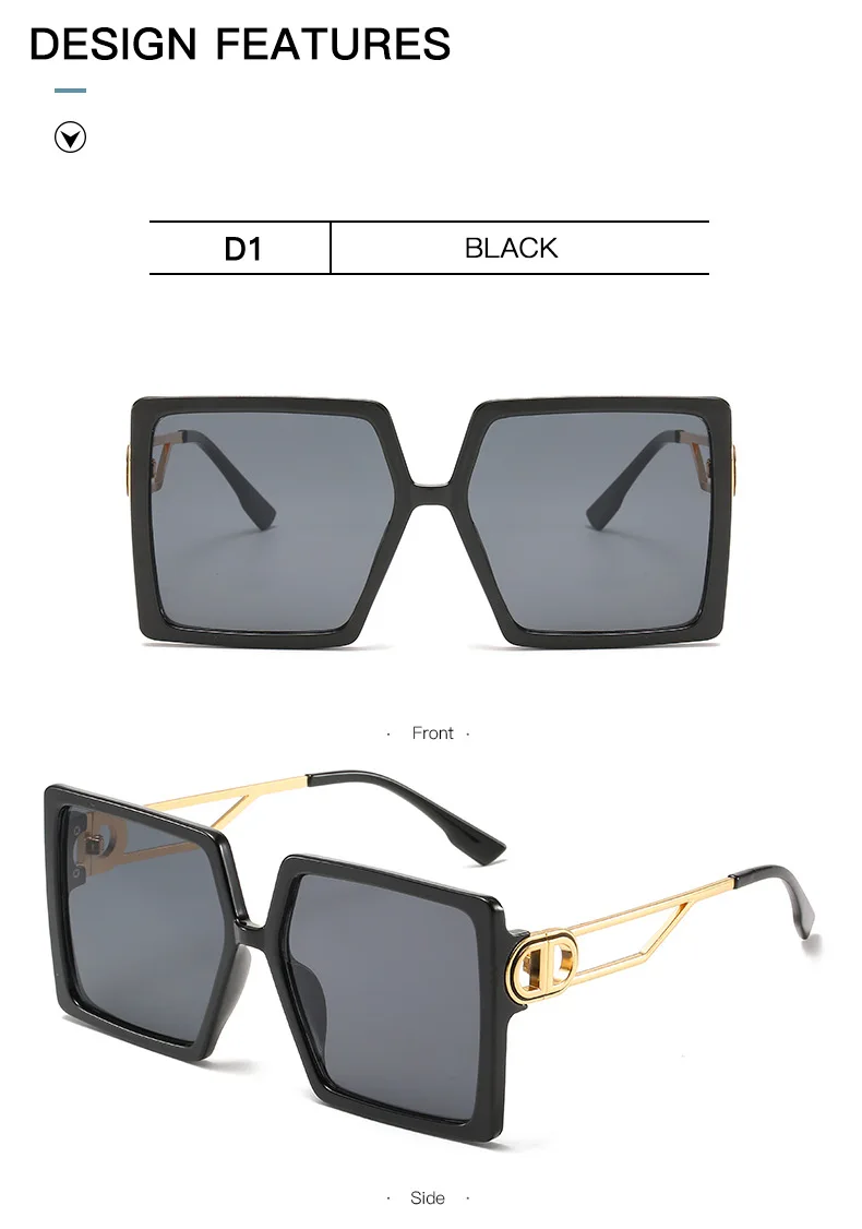Fashion Sunglass Designer Luxury Brand Square Sunglasses Women Vintage Oversized 2021 trend Female Sun Glasses Shades For Women (9)