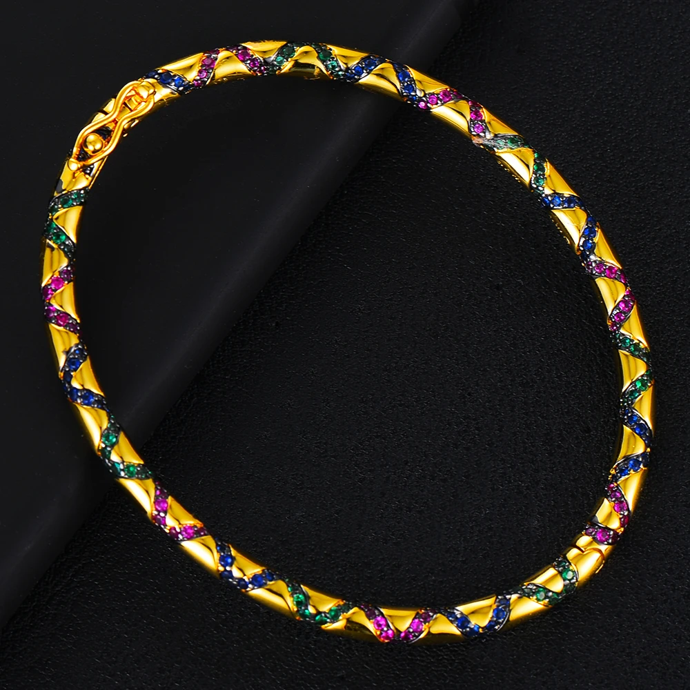 Индивидуальный изысканный разноцветный браслет с фианитами для женщин и мужчин