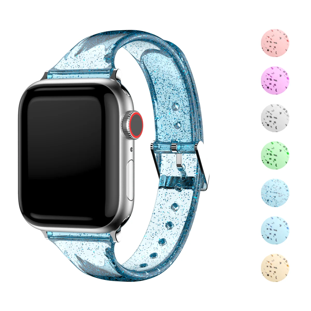 Soft Silicone Bands for Apple Watch Strap 45mm 41mm 44mm 40mm42mm38mm Glitter Women Sports Wristband for iWatch 7/6/5/4/3/2/1/SE