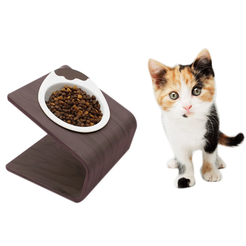 

Elevated Wooden Tilt Bowl Holder Pet Dog Cat Solid Wood Dining Table Stand 2019ing