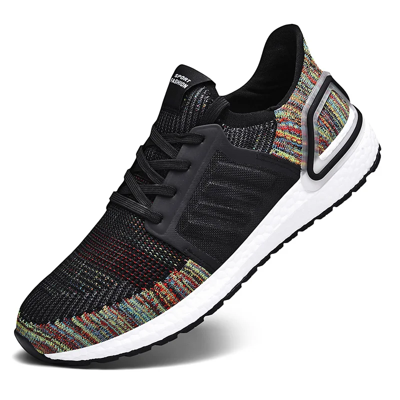 Spring and Autumn Massage Mesh Ultra Boost 19 Sneakers Wear Running Shoes Breathable Mens Outdoor Sports Shoes Zapatillas Hombre - Цвет: Black color red
