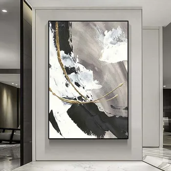 New Abstract Art Decorative Mural Canvas 100% Handmade Customizable Oil Painting Living Room Hotel Restaurant Hanging Picture 1
