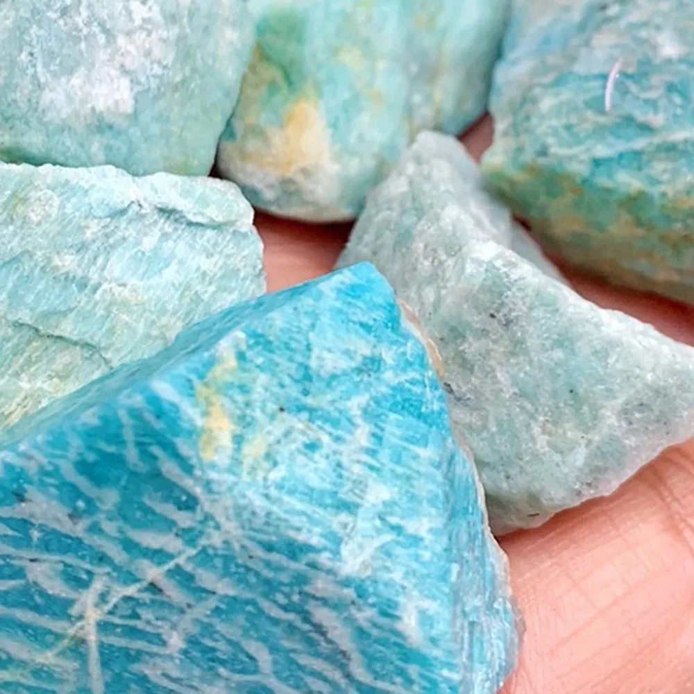 

100G Natural Raw Amazonite Crystal Rough Stone Specimen Healing Crystal Love Natural Stones and Minerals Fish Tank Stone