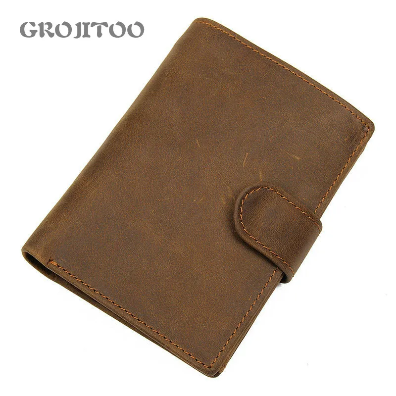 

GROJITOO First Layer Cowhide Wallet For Men Multi-card Genuine Leather Men's Wallet Crazy Horse Leather Pocket Male Walet Pocket
