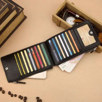 

New Korean Lychee Pattern Long Wallet For Men's Wallet Multi-functional Large Capacity Card Bag Clutches