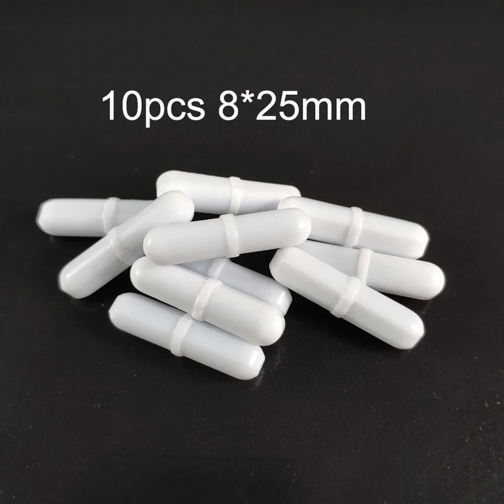B8* 25 мм 10 шт. PTFE магнитная мешалка с поворотным кольцом белого цвета