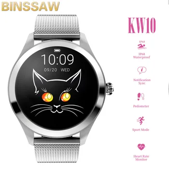 

Smart Watch KW10 Women 2020 IP68 Waterproof Heart Rate Monitoring Bluetooth For Android IOS Fitness Bracelet Smartwatch PK KW18