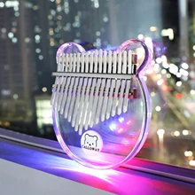Kalimba 17-chave transparente c tom de cristal claro polegar piano dedo embutido módulo de iluminação colorida instrumentos musicais