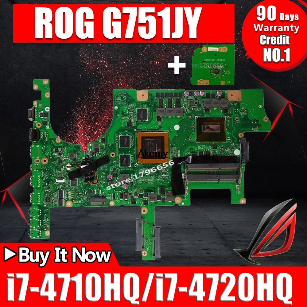 Sturen Board G751JY GTX970M/3G/I7-4710HQ/4720HQ Laptop Moederbord Voor Asus Rog G751 G751J G751JY G751JT g751JL Notebook Moederbord Sturen Board G751JY GTX970M/3G/I7-4710HQ/4720HQ Laptop Moederbord Voor Asus Rog G751 G751J G751JY G751JT g751JL Notebook Moederbord