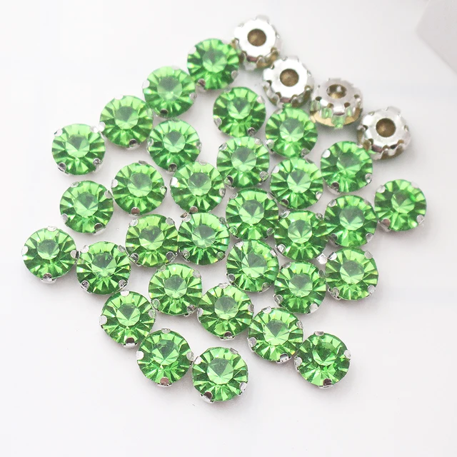 Promotion SS12-SS40 Crystals Claw Cup Rhinestone shiny strass stones metal base Fabric beads Craft Top Rhinestones For Clothes peridot