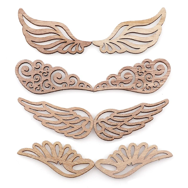 Unfinished Wood Angel Wings Shape - Craft - up to 36 14 / 1/8