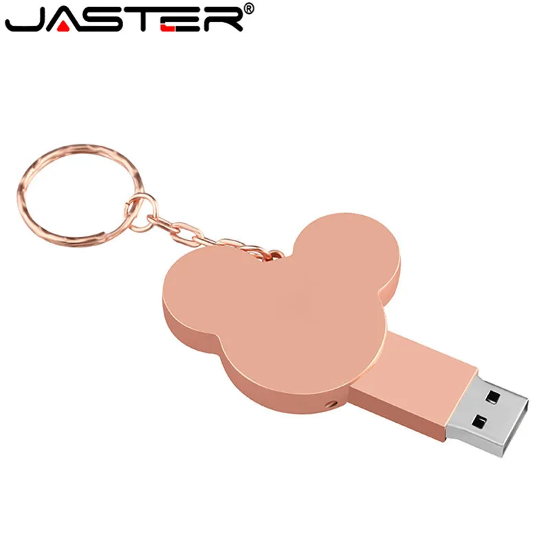Металлический usb-накопитель JASTER в стиле Микки, 4 ГБ, 8 ГБ, 16 ГБ, 32 ГБ, металлический флеш-накопитель, брелок