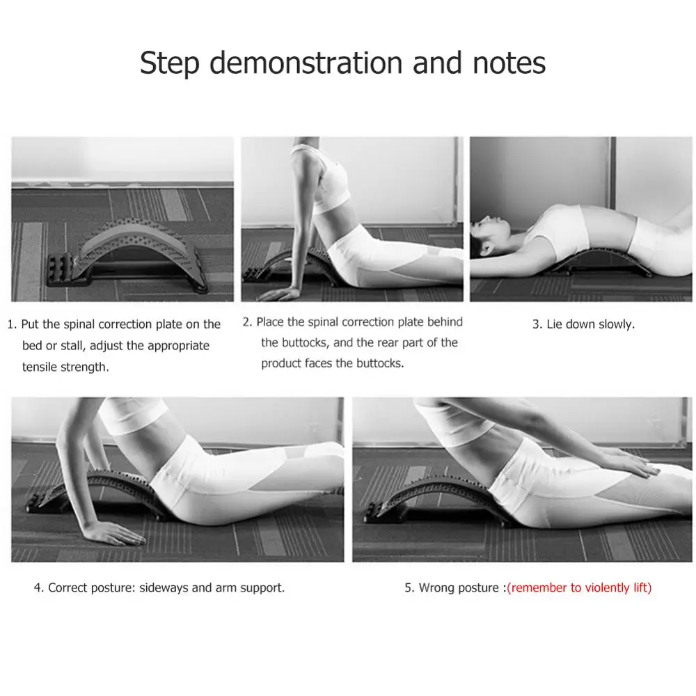 Equipamento de Estiramento Alívio da Dor Voltar Massageador Maca Mágica Fitness Apoio Lombar Relaxamento Coluna Silicone Envoltório Sleeeve 2 Cotonetes de algodão