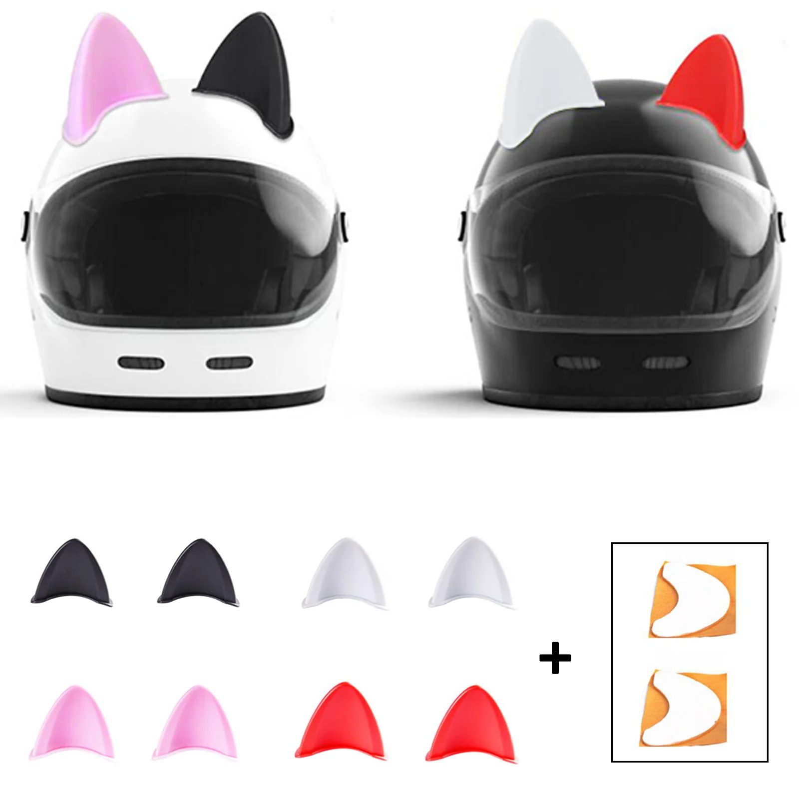 2 Pcs Car Motorcycle Helmet Cat Ears Motocross Full Face Off Road Decoration Sticker Cosplay Accessories Styling |