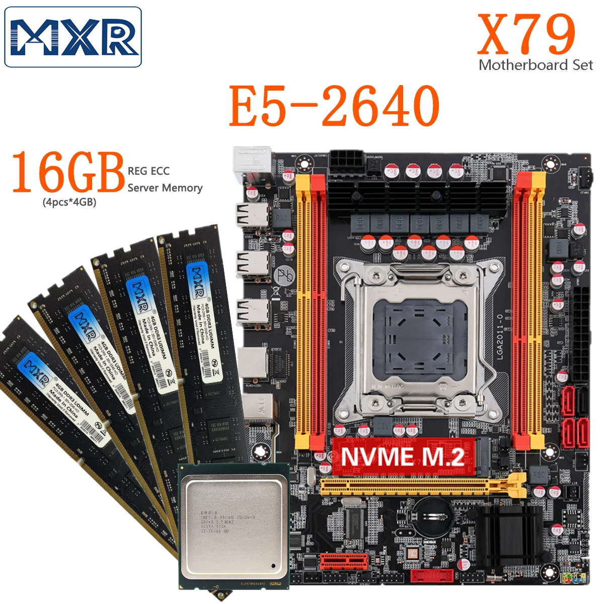 Семейная материнская плата X79 с LGA2011 Combos Xeon E5 2640 центральный процессор 4 шт. * Гб = 16