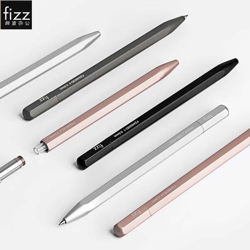 

Fizz Metal Sign Pen 0.5MM Black Ink Gel ink Pen For Meeting Writing Diamond Metal Pen For School Office Exam Stationery Pen