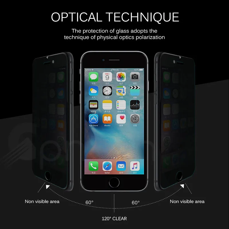 Антишпионское закаленное стекло для iPhone X, XR, XS, 11 Pro, Max, защита для экрана, для iPhone 8, 7, 6, 6S Plus, 5 5S, SE, защитная пленка