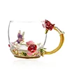 Enamel Water Cup Heat-resistant Glass Home Set Flower Tea Cup Creative Couple Cup Gift ► Photo 2/5