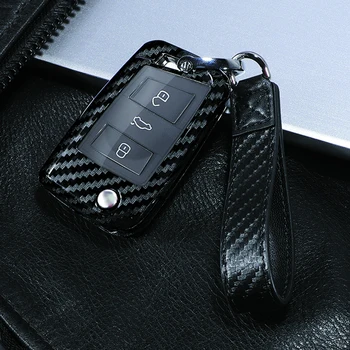 

Car key case wallet bag 3 Buttons For Volkswagen VW Golf 7 Skoda Octavia Karoq For SEAT Ateca Leon Ibiza 2015-2019 Auto Part