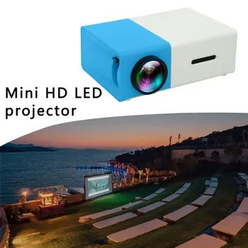 

J9 Portable Mini Projector HD 1080P Mini LED Projector Home Theater AV USB SD TF Card USB Portable Pocket Beamer Blue