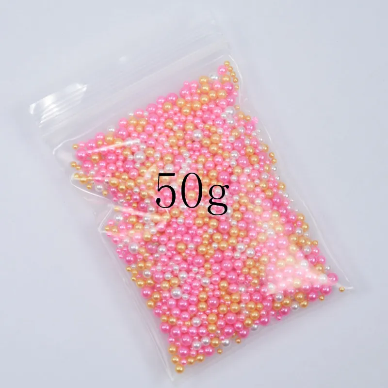 color11-50g 2-5 мм 50 г/10 г жемчуг смешанный размер цвет 12 дизайн круглый шар 3D жемчуг стразы для украшения ногтей аксессуары для ногтей камень - Цвет: color11-50g