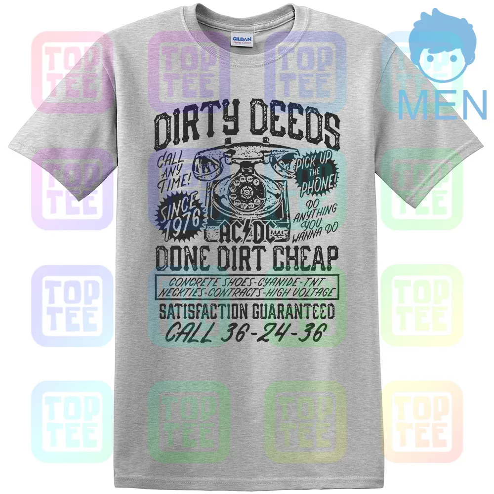 MEN-GRAY AC/DC Dirty deades Dirt дешево взрослая футболка тяжелый металл музыка - Цвет: MEN-GRAY