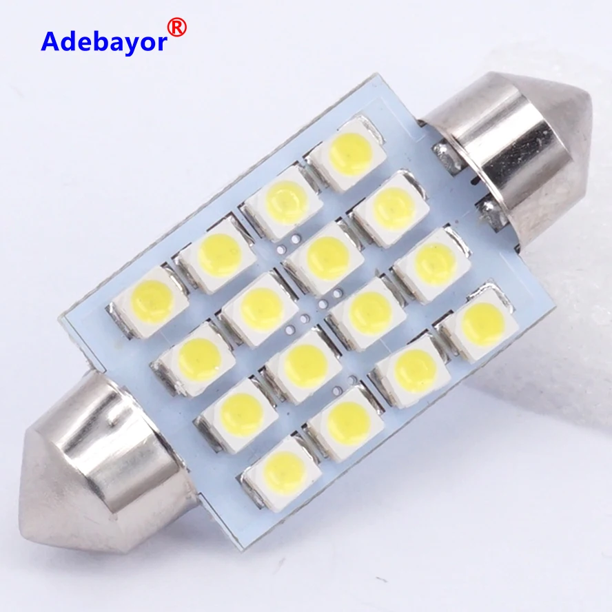 1 шт. 3528 1210 белый 16 SMD СВЕТОДИОДНЫЙ Автомобильный Купол гирлянда внутренние лампы