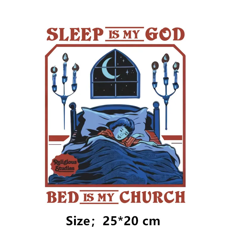 Sleep is my god железные пластыри DIY для футболок толстовки деятельности для детей виниловые наклейки
