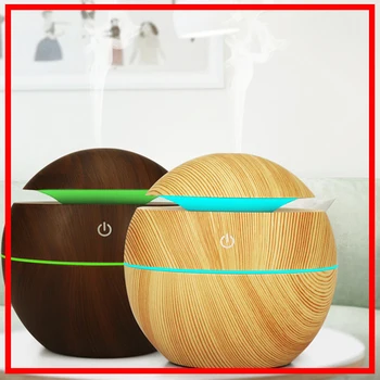 

130ml Mini USB Aroma Air Humidifier Essential Oil Diffuser Wood Grain Ultrasonic Cool Mist Maker Fogger Atomizer 7 light