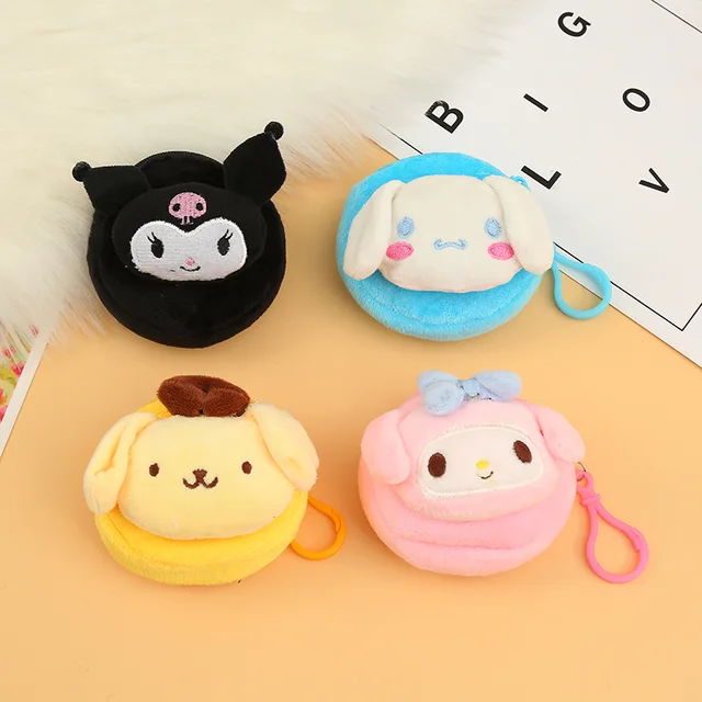 Cartoon Plush Coin Purse Sanrio My Melody Cinnamoroll Kuromi Mini Soft Stuffed Purse Anime Kawaii Cute Plushie Doll Girls Toys 1