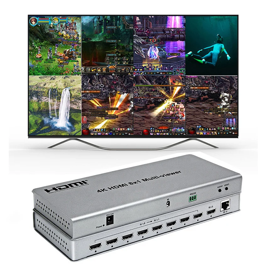 

4Ｋ HDMI ８X1 Multi-viewer Real Time Multiviewer 8 in 1 out with HDMI seamless Switcher function Plug and play