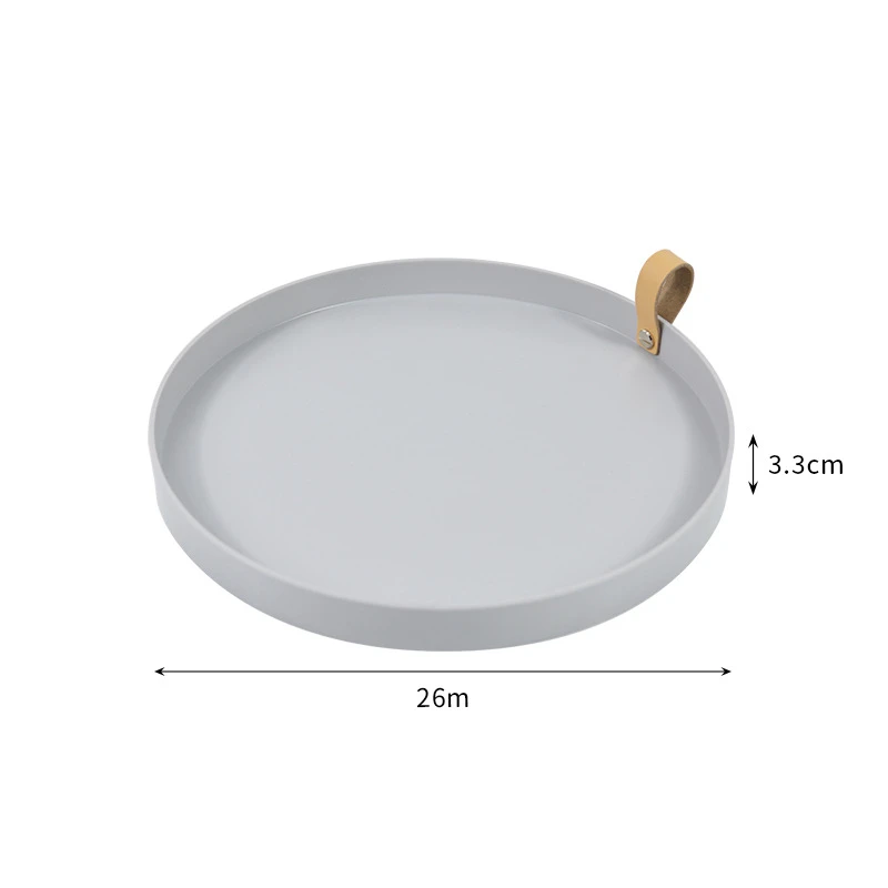 1 komad Jednostavna jednobojna okrugla ladica za pohranu Prijenosni stolić za spavaću sobu Dekorativna kozmetika Organizator za izlaganje sitnica