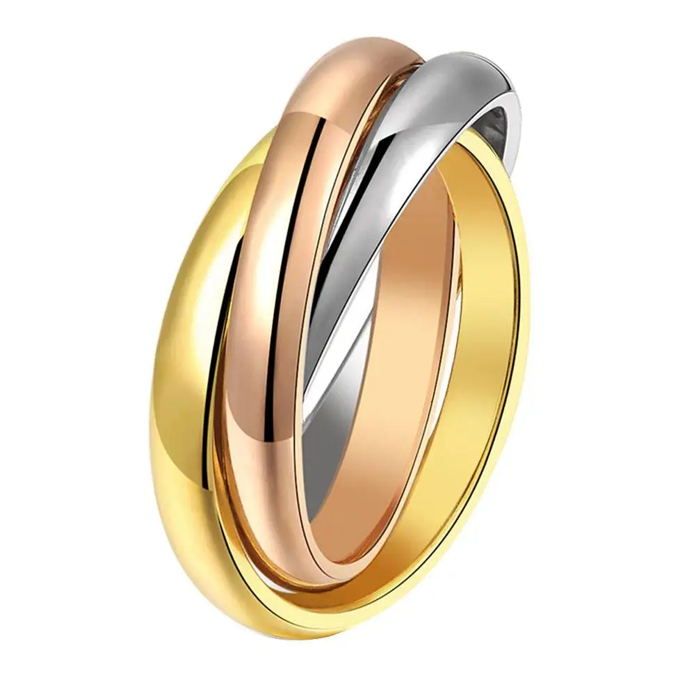 Party Women Minimalist Linked Triple Circle Finger Ring Jewelry Valentine Gift Rings Aliexpress