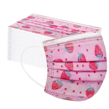 

100pcs Cartoon Printed Three-layer Non-woven Protective Dust-proof Disposable Children's Mask Face Mask For Dust And Haze Masque
