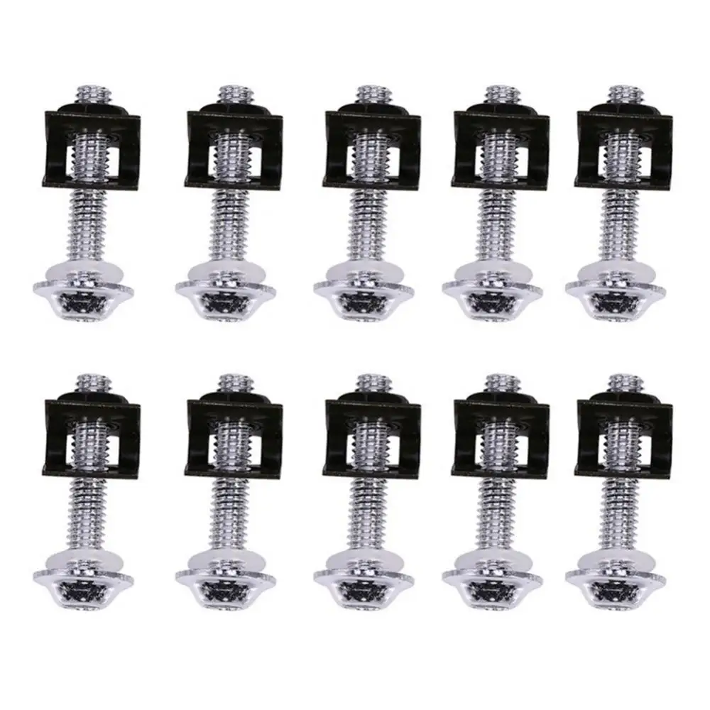 Silver aXXcssqw9b 10Pcs M6 Motorcycle Motorbike Bolts Spire Speed Fastener Clips Screw Spring Nuts 