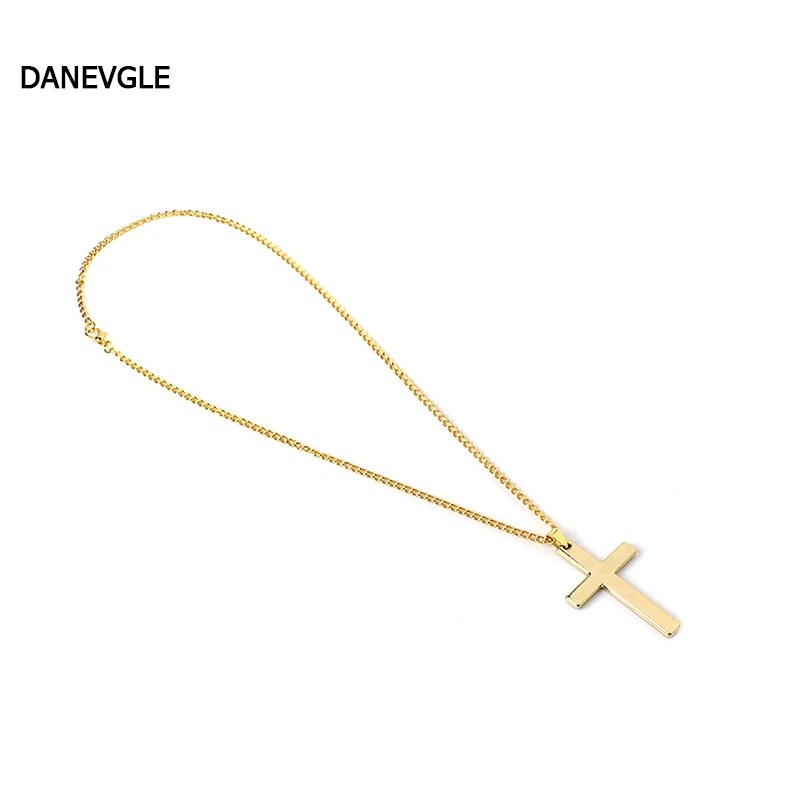 

Cross simple pendants unisex gold silver black three colors optional exquisite cross necklace